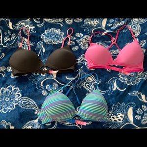 Lot of 3 - Victoria’s Secret PINK 36B Wireless Bras